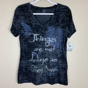 NWT Disney Store Burnout Tee Black Gray Size L